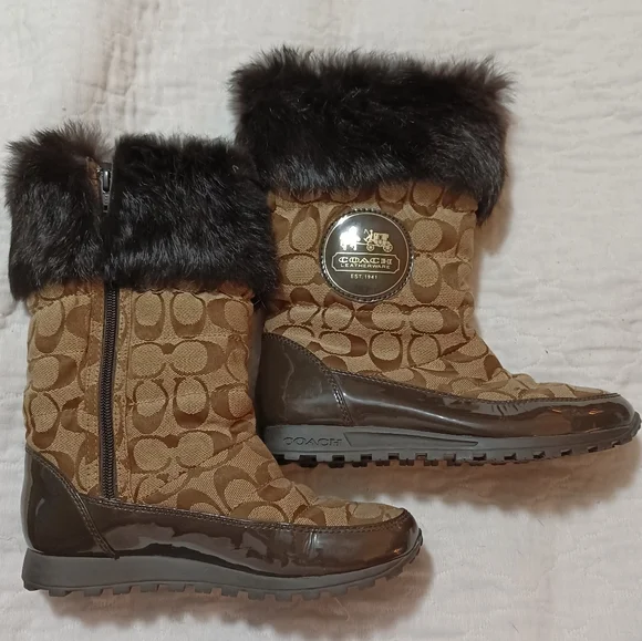 Coach Boots "joyous" Winter Rabbit Fur - Picture 4 of 6